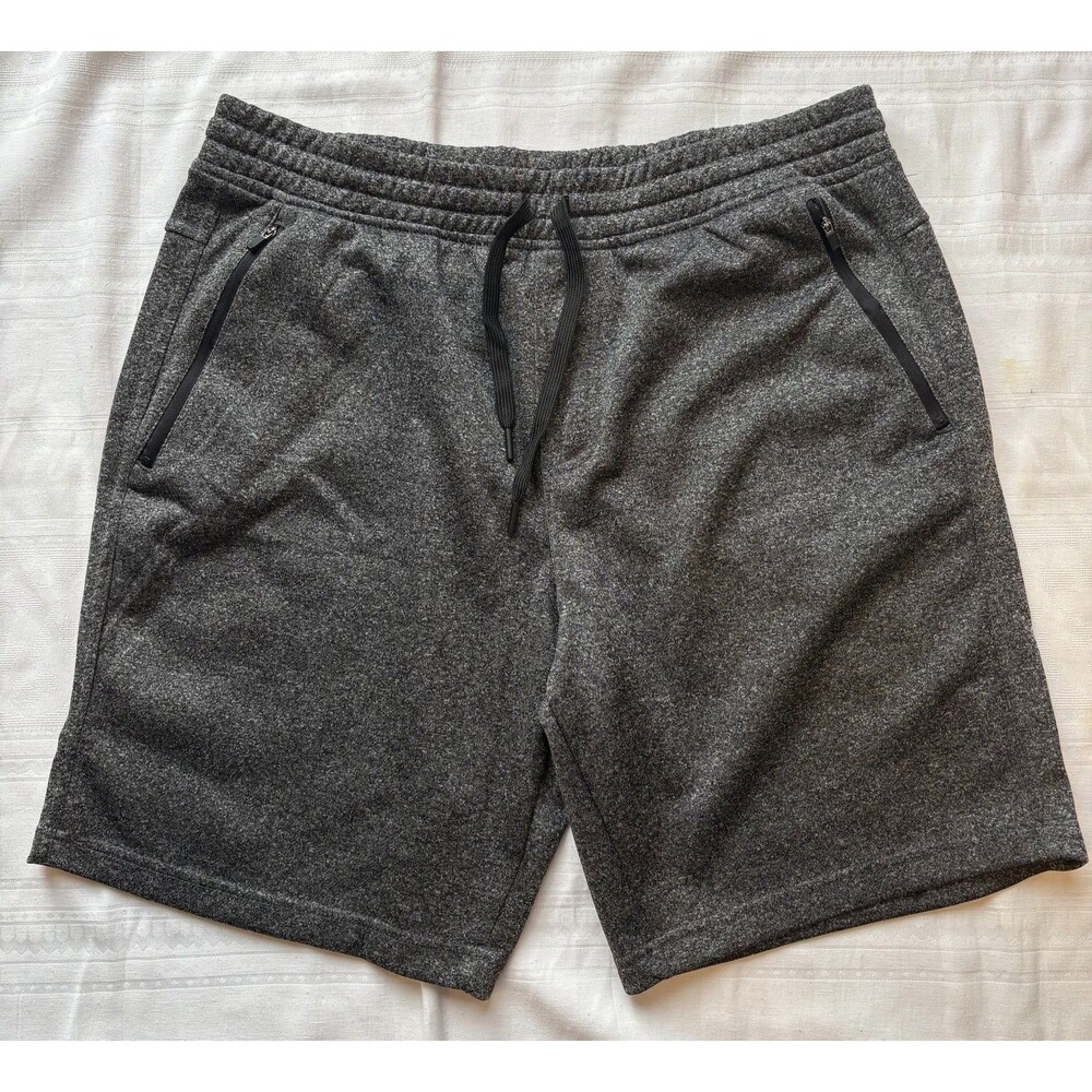 90 Degree by Reflex Mens XL Gray Athletic Shorts Zip Pockets Drawstring